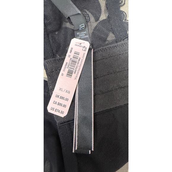 Victoria’s Secret Black Lace Bralette XL Floral Mesh Sheer Lingerie New - Picture 6 of 8